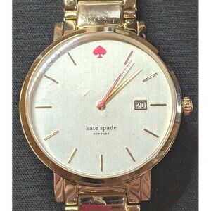 Kate‎ Spade New York Gold Tone Analog Quartz Watch Heart Logo NEW BATTERY